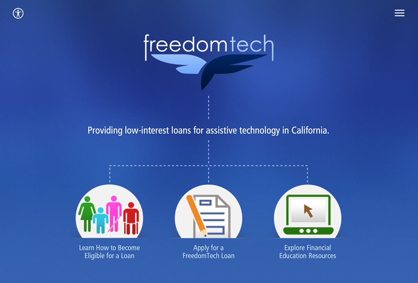 Screenshot of the FreedomTech website.