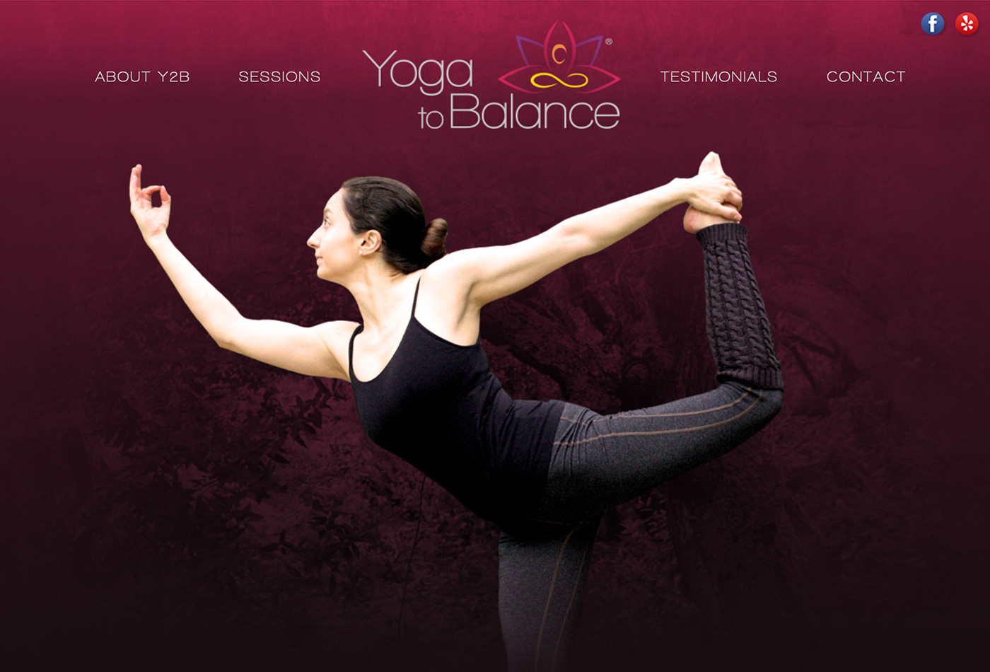 Screenshot of the Yoga To Balance website. Screenshot of the Yoga To Balance website.